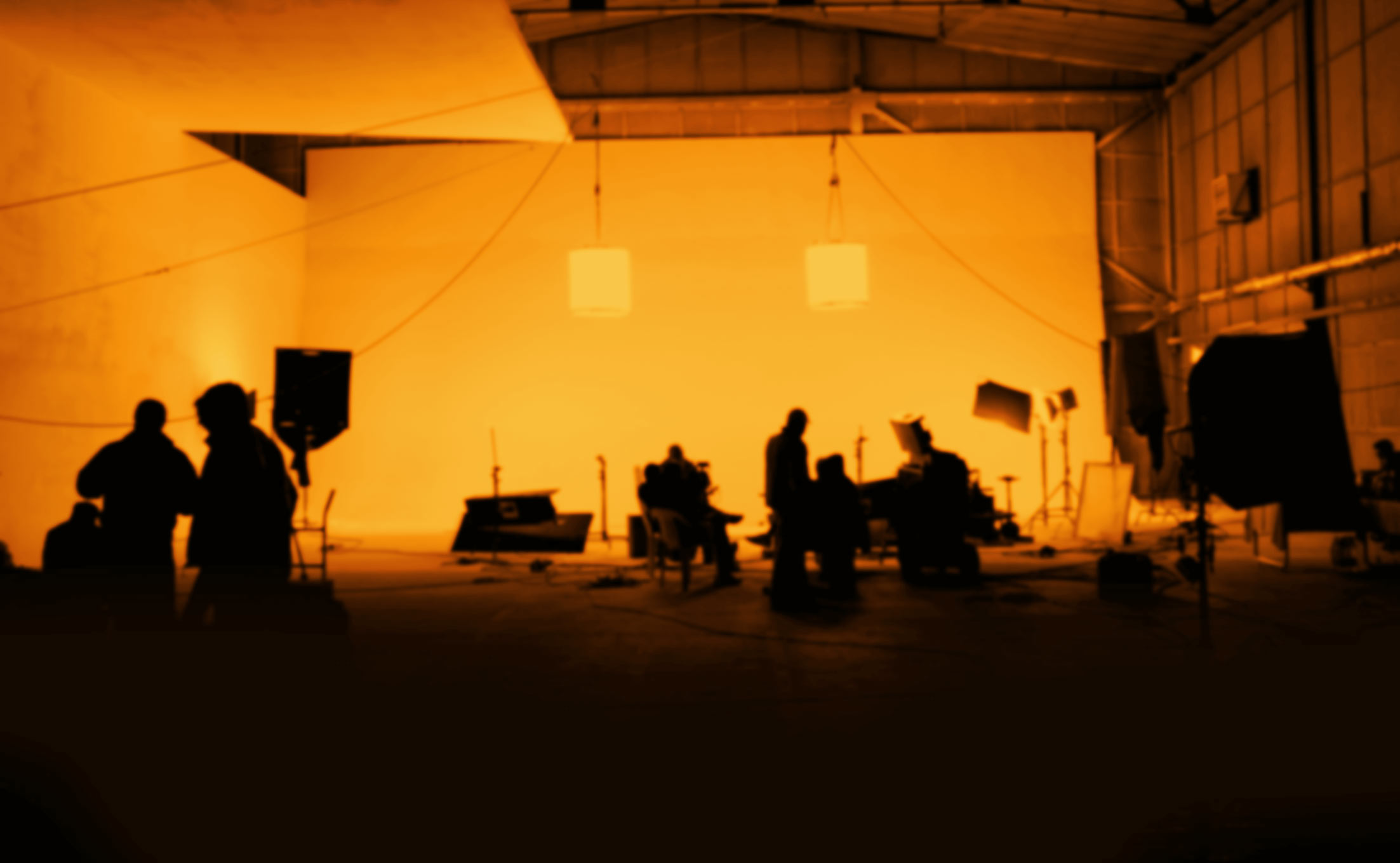 video production crew on set background